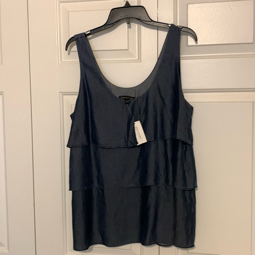 Banana Republic women’s layered denim tank. Size large. New with tag.